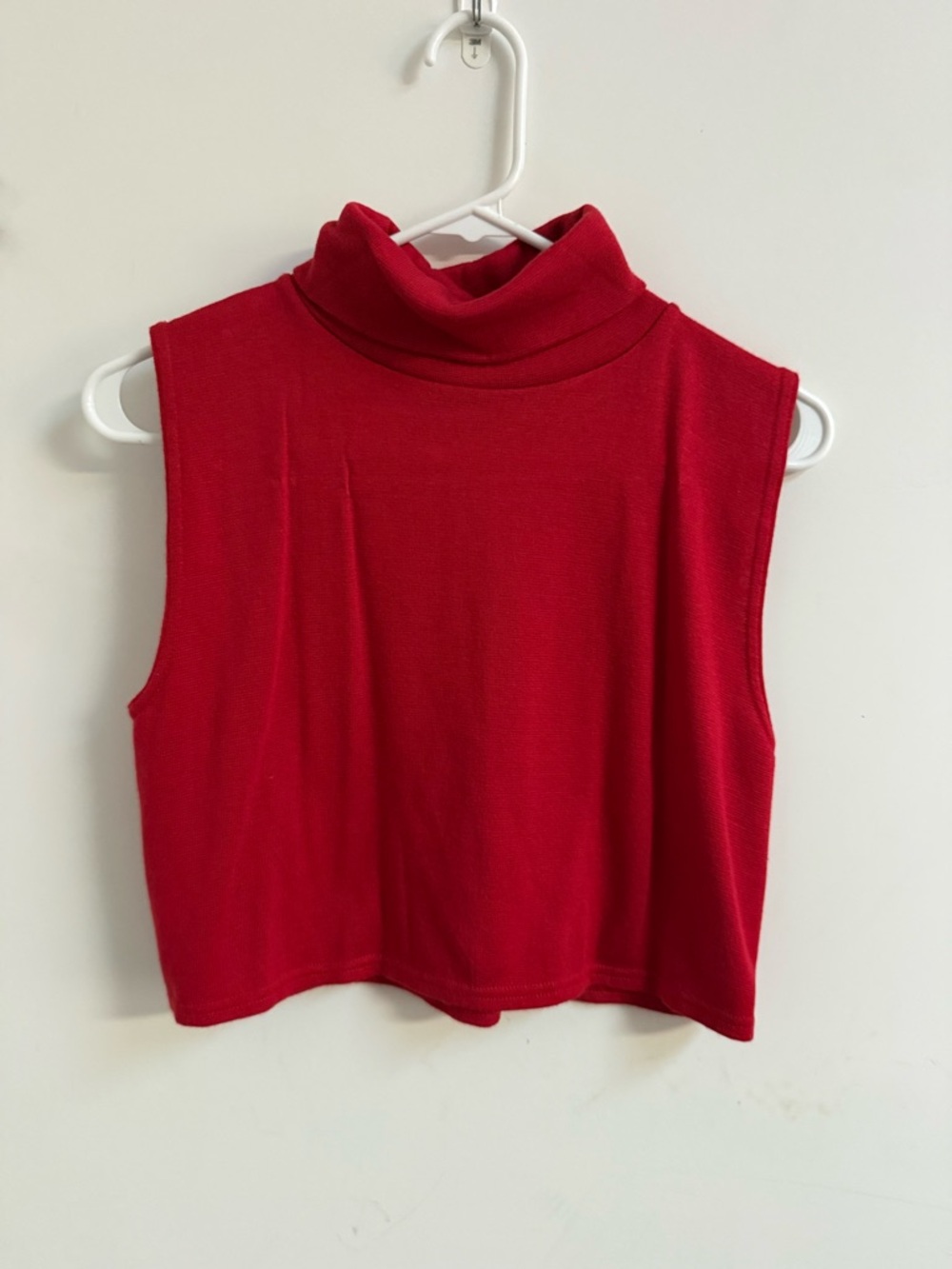 White Stag Red Sleeveless Turtleneck Crop Top